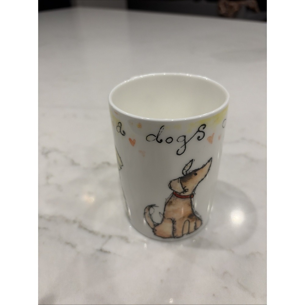 ROSE of ENGLAND IT'S DOGS LIFE Fine Bone China Coffee Tea Mug Kitsch
